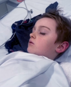 Liam O'Dowd sick with Strep A in hospital 7news story
